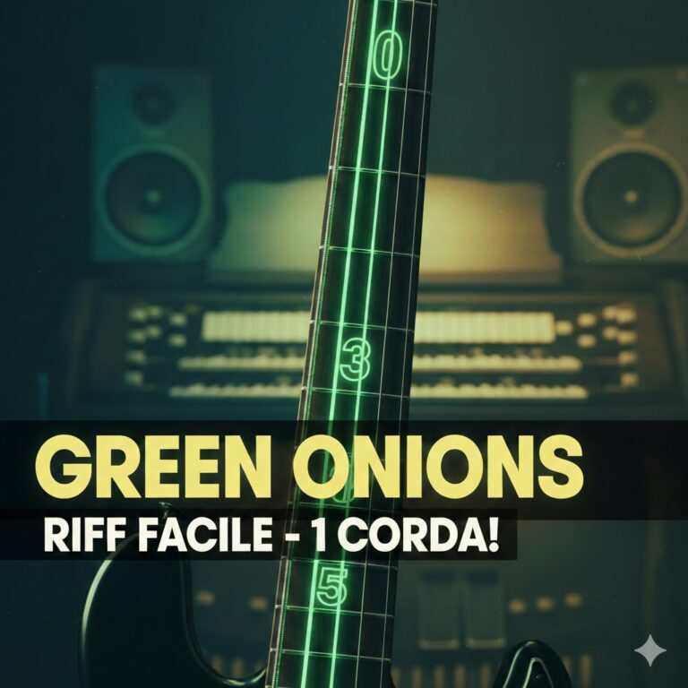 Copertina tutorial chitarra Green Onions: riff facile su una corda per principianti.